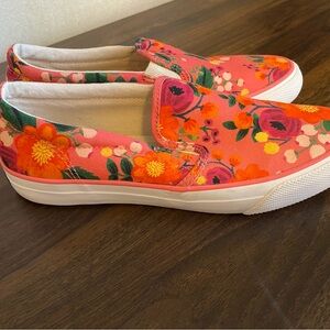 Keds Floral Slip-On Shoes - Pink and Orange
